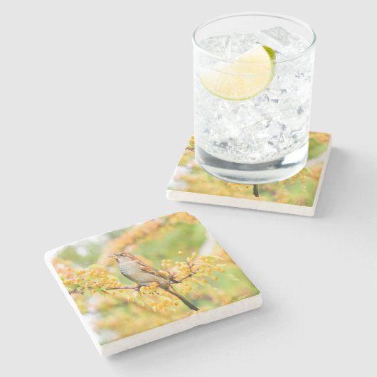 春の時間の矢印 ストーンコースター (横)