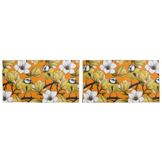 春の時間（黄色） 枕カバー (正面-セット)