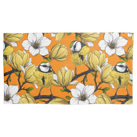 春の時間（黄色） 枕カバー (正面左)