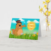 春の景色の聖燭節の挨拶状 カード (黄色い花)