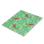 春の朝霧の中でブランチをする鳥たち タイル (側面)