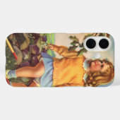 春の木の上で鳥を見るヴィンテージの少女 Case-Mate iPhoneケース (裏面 (横))