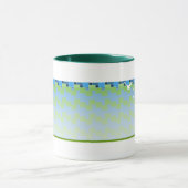 春の木の緑は背景を平方します マグカップ (中央)