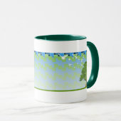 春の木の緑は背景を平方します マグカップ (正面右)