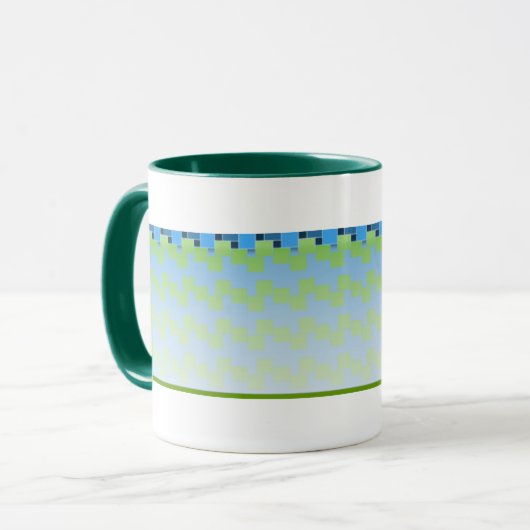 春の木の緑は背景を平方します マグカップ (正面左)