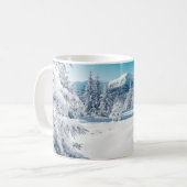春の木の背景画。1霜の降りた日、落ち着いて勝つ コーヒーマグカップ (正面左)