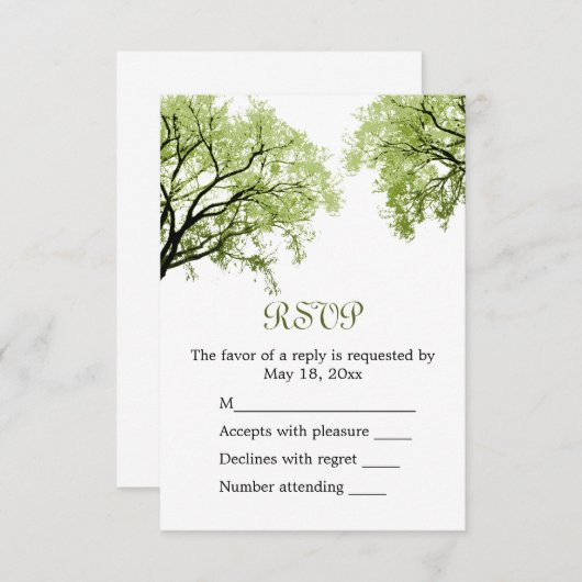 春の木2 - RSVPカード (正面/裏面)