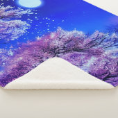 春の木、月、青空。 シェルパブランケット (3/4)