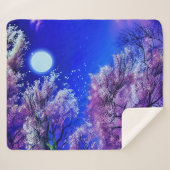 春の木、月、青空。 シェルパブランケット (正面(横))