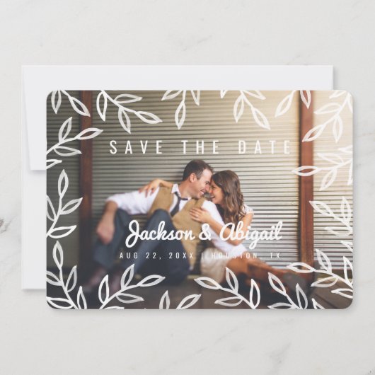 春の枝の水彩画 Save the Date セーブザデート (正面)