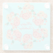 春の桃の花 ガーデン フラワー デコレーション ボヘミア ガラスコースター (裏面)