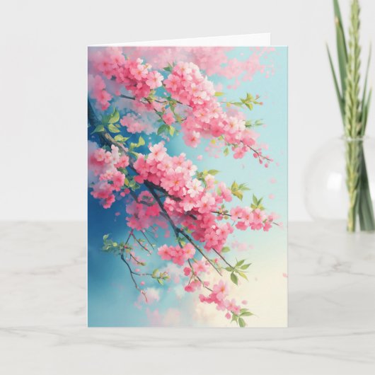 春の桜のほころび カード (正面)
