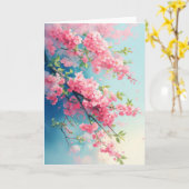 春の桜のほころび カード (黄色い花)
