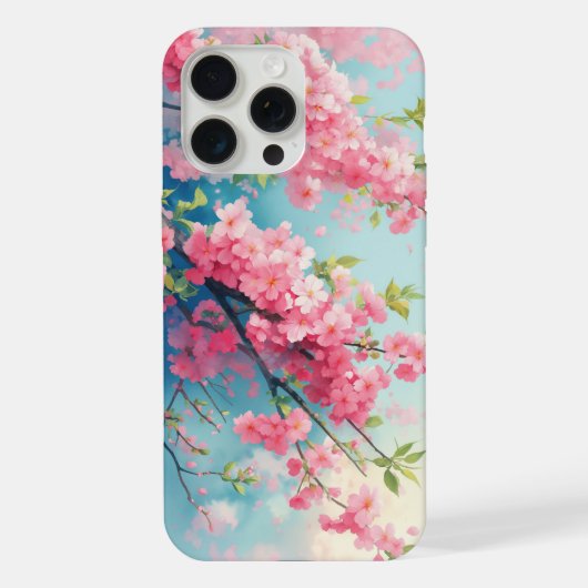春の桜のほのかなピンク iPhoneケース (裏面)