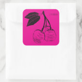 春の桜の木の木版画 スクエアシール (バッグ)