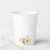 春の桜の水彩花ピンクゴールドカスタム 紙コップ (裏面)