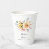 春の桜の水彩花ピンクゴールドカスタム 紙コップ (正面)