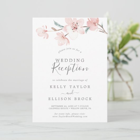 春の桜の結婚式の披露宴の招待状 招待状 (スタンド正面)