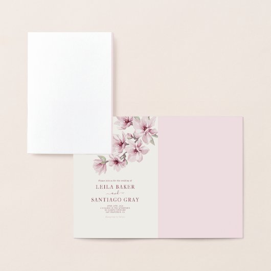 春の桜の結婚式の招待 箔カード (ディスプレー)