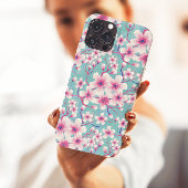 春の桜グリーン iPhoneケース