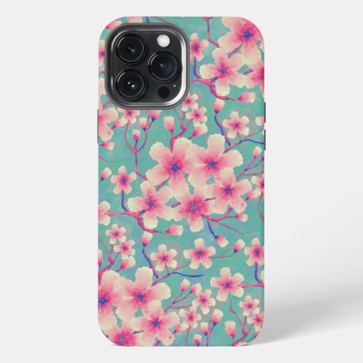春の桜グリーン iPhoneケース (裏面)