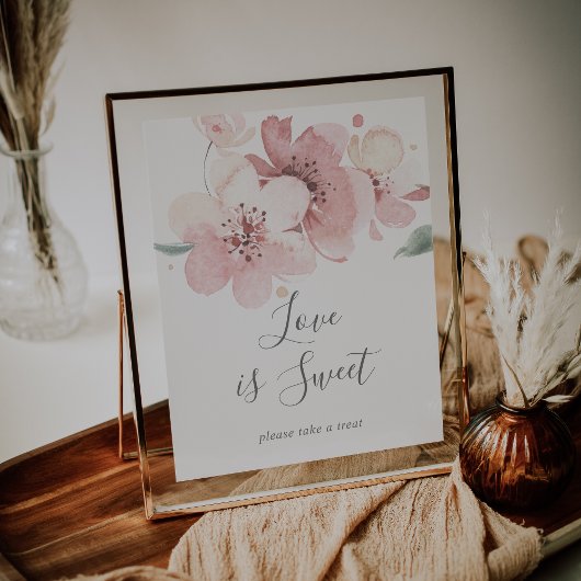 春の桜ラブイズスウィートウェディングサイン ポスター