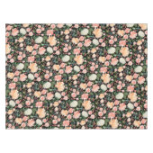春の桜色の桃の水彩花のカスタムカラー テーブルクロス (正面(横))