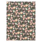 春の桜色の桃の水彩花のカスタムカラー テーブルクロス (正面)