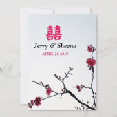 春の桜　ダブルハピネスウエディング 招待状 (正面)