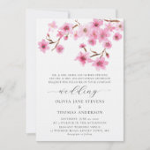 春の桜　両親の名前　結婚式 招待状 (正面)
