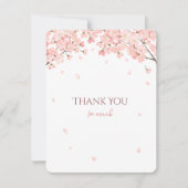 春の桜　日本のピンクの花見の木 サンキューカード (正面)