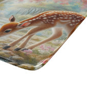 春の森で鴨と子鹿 カッティングボード (角)