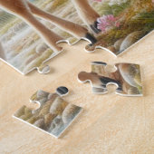 春の森で鴨と子鹿 ジグソーパズル (側面)