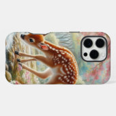 春の森で鴨と子鹿 iPhoneケース (裏面横)