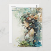 春の森の女神 ポストカード (正面/裏面)