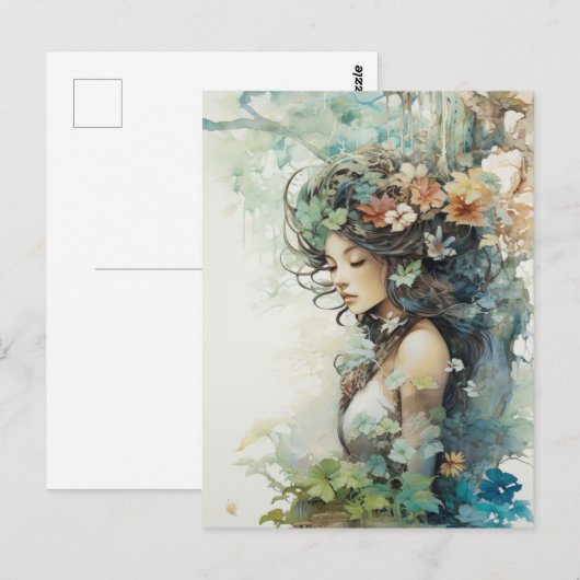 春の森の女神 ポストカード (正面/裏面)