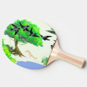 春の森の鳥とリスとの生活 – Natur 卓球ラケット (横)