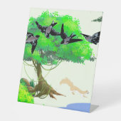 春の森の鳥とリスとの生活 – Natur 台座サイン (正面)