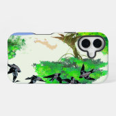 春の森の鳥とリスとの生活 – Natur iPhone 16ケース (裏面横)