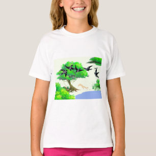 春の森の鳥とリスとの生活 – Natur Tシャツ