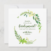 春の植物のハーブたち、あなたは私のブライズメイドになってくれますか 招待状 (正面)