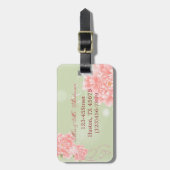 春の植物の真新しいピンクのシャクヤクの結婚式 ラゲッジタグ (正面縦)