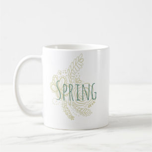 春の植物画の花 コーヒーマグカップ