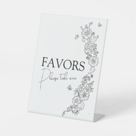 春の植物線芸術のモノの好意 台座サイン