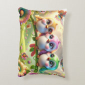 春の歌鳥の幻想的な3人組 アクセントクッション (裏面(縦))