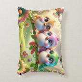 春の歌鳥の幻想的な3人組 アクセントクッション (正面(垂直))