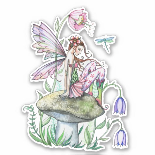 春の歓迎フラワーフェアリーの幻想芸術 シール (正面)