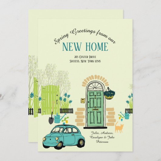 春の正面玄関の移動発表 招待状 (正面/裏面)