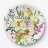 春の水仙の花束 ウェディング   ペーパープレート (正面)