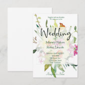 春の水仙の花束 ウェディング 招待状 (正面/裏面)